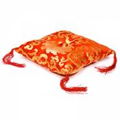 Singing bowl cushion, red gold design