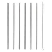 Viners Barware 6 Piece Long Steel Drinking Straws Gift Set | 0302.213 image