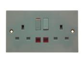 Powermaster 13A 2 Gang Switched Socket with Neon | 1312-22