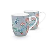 Set/2 Mugs Small Flower Festival Light Blue145ml │51.002.312