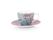 Espresso Cup &amp; Saucer Flower Festival Light Blue120ml │51.004.136