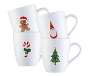 Belleek Living Christmas Motif Embossed Mugs Set of 4 | 9622 image
