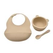 Bambino Silicone Feeding Set Bib Bowl &amp; Spoon Natural | BM146N