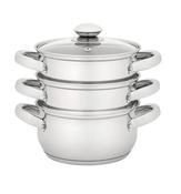 Judge Essentials 16cm 3 Tier Glass Lid Steamer Set | HX01 image