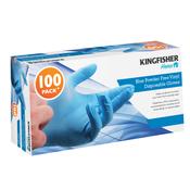 Kingfisher 100 Pack Blue Powder Free Vinyl Gloves - Medium | KGVB2