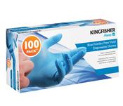 Kingfisher 100 Pack Blue Powder Free Vinyl Gloves - Large | KGVB3