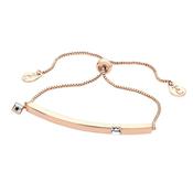 Tipperary Crystal Rose Gold Bar Birthstone Bracelet Clear Crystal-April | 126411