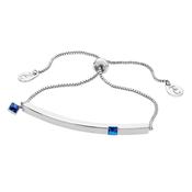 Tipperary Crystal Silver Bar Birthstone Bracelet Sapphire Crystal-September│126466