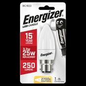 Energizer 3.4W (25W) B22 Opal LED Candle Light Bulb | 1792-24