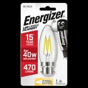 Energizer 4W (40W) B22 Clear LED Candle Light Bulb │1810-24