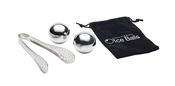 BarCraft Stainless Steel 3 Piece Ice Balls, Tongs &amp; Storage Bag│BCICESS3PC