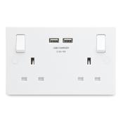 13A 2 Gang Switched Socket &amp; WIFI Repeater &amp; USB Charger│LCE922UWR01