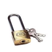 Premier 38mm Tri Circle Long Shackle Brass Padlock | P1560 image