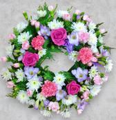 Pastel Round Sympathy Wreath