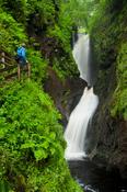 Ess-na-Larach waterfall, Glenariff Forest Park, Co Antrim, Northern Ireland.