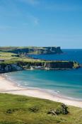 View across White Park Bay and Portbraddan, Causeway Coast, County Antrim, Northern Ireland. image