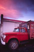 Truck at sunset, Peurto Natales, Patagonia, Chile.
