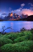 Lago Pehoe and the Paine massif at dawn, Torres del Paine National Park, Patagonia, Chile.