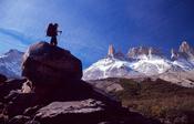 Walker and Cuernos del Paine, French Valley, Paine Circuit, Torres del Paine NP, Patagonia, Chile.