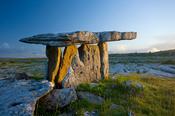 Morning light on Poulnabrone Dolmen, The Burren, Co Clare, Ireland. image