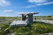 Person beside Poulnabrone Dolmen, The Burren, Co Clare, Ireland. image