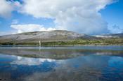 The landscape of The Burren reflected in Ballyvaghan Bay, Co Clare, Ireland. image