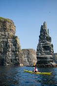 Sea kayaking beneath the Cliffs of Moher, County Clare, Ireland. image