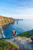 Walker at the Cliffs of Moher, County Clare, Ireland. image
