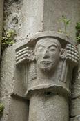 Stone carving at Corcomroe Abbey, County Clare, Ireland. image