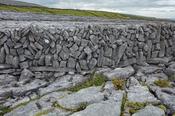 Stone wall and limestone pavement, The Burren, County Clare, Ireland.