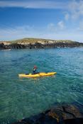Sea kayaking in False Bay, Mannin, Connemara, Co Galway, Ireland.