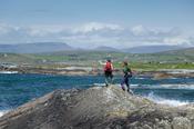 Walkers looking over Coulagh Bay, Beara Way, Co Cork, Ireland.