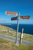 Walking signposts on Dursey Island, Beara Peninsula, County Cork, Ireland.