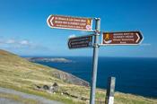 Walking signposts on Dursey Island, Beara Peninsula, County Cork, Ireland.
