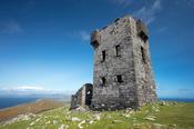 Signal tower at the summit of Cnoc Bolais, Dursey Island, Beara Peninsula, County Cork, Ireland.