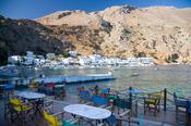 Loutro village and seafront, Crete, Greece.