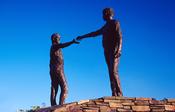 Hands Across the Divide peace monument, Derry city, Co Derry, Northern Ireland.