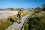 Walking along the Sand Dune Trail, Ards Forest Park, County Donegal, Ireland.