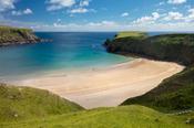 The perfect horseshoe beach of Trabane, or Silver Strand, Malin Beg, County Donegal, Ireland.