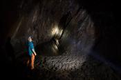 Inside Poll a Chorra cave, Owey Island, County Donegal, Ireland.