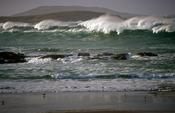 Storm waves in Ballyheirnan Bay, Fanad Peninsula, County Donegal, Ireland. image