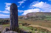 Early Christian carved pillar, Glencolmcille, Co Donegal, Ireland.