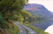 Track beside Lough Veagh, Glenveagh National Park, Co Donegal, Ireland.