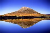 Errigal Mountain reflected in Dunlewy Lough, Co Donegal, Ireland.
