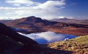 Lough Greenan and Loughsalt Mountain in winter, Co Donegal, Ireland. image