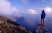Walker admiring the cliffs of Slieve League, Co Donegal, Ireland.