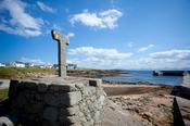 12th-century Tau Cross, West Town, Tory Island, Co Donegal, Ireland.
