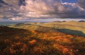 View across the Mournes from the summit of Eagle Mountain, Co Down, Northern Ireland.
