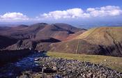 View of the Mourne Mountains from Slieve Donard, Co Down, Northern Ireland.