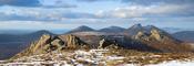 Winter tors on Slieve Binnian, Mourne Mountains, Co Down, Northern Ireland.
